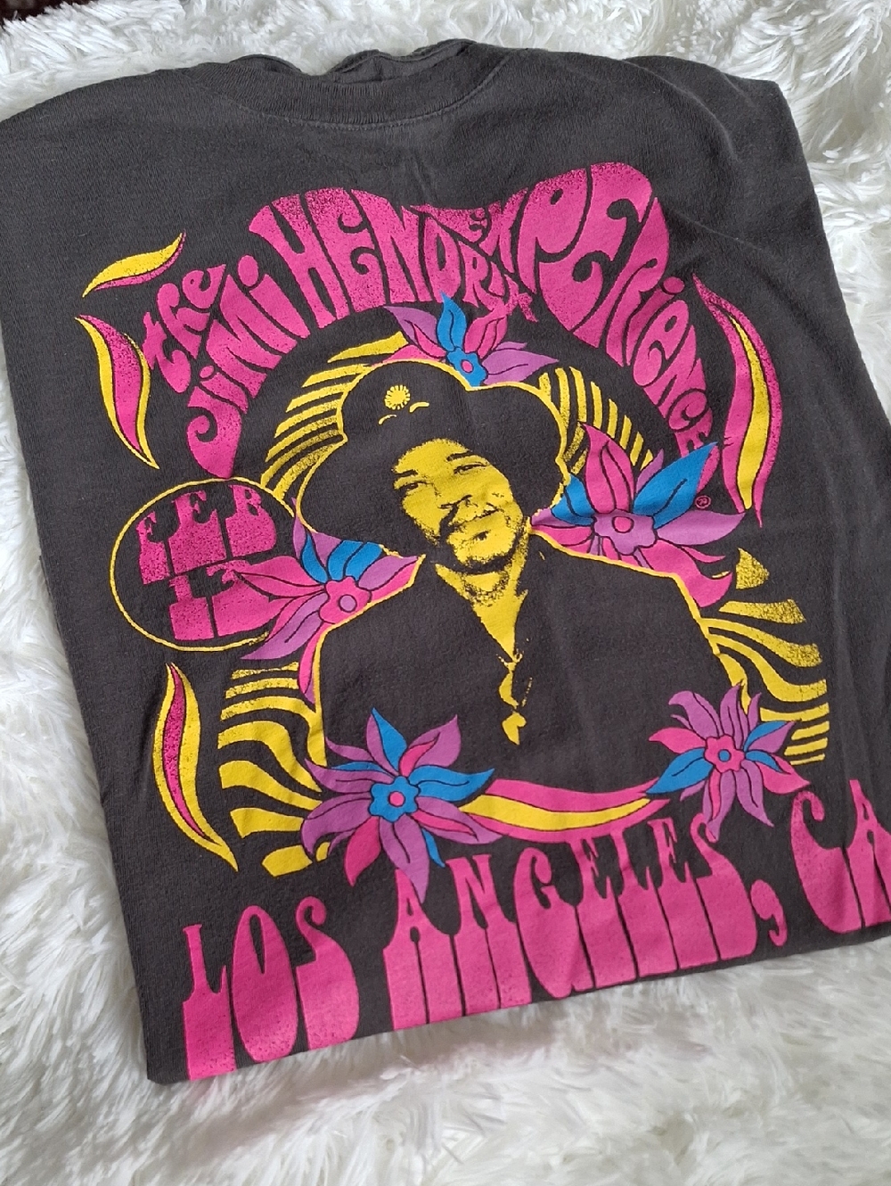 Women's XXL Jimi Hendrix Experience Los Angeles Grey Short Sleeve Graphic Tee